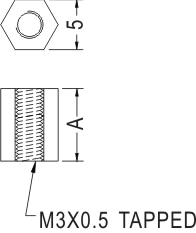 Stand threaded hex / Spacer support / Furniture