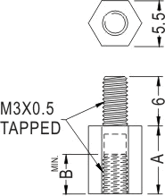 Stand threaded hex / Spacer support / Furniture