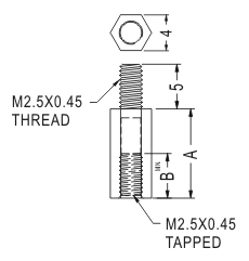 Stand threaded hex / Spacer support / Furniture