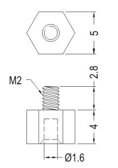 Stand threaded hex / Spacer support / Furniture