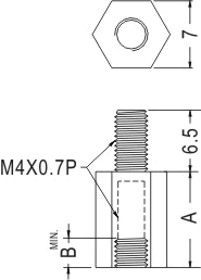 Stand threaded hex / Spacer support / Furniture