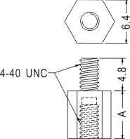 Stand threaded hex / Spacer support / Furniture