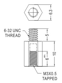 Stand threaded hex / Spacer support / Furniture