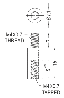 Stand threaded hex / Spacer support / Furniture