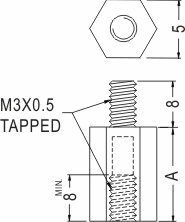 Stand threaded hex / Spacer support / Furniture