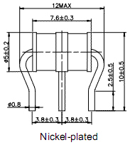 5,0*7,6 3 pole plug discharge 2,5KA*2 / 3-Electrode Gas Tube Arrester / Gas tubes