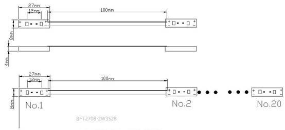 BFT2708-2X3528, 3528 SMD LED Waterproof LED Module Series, LED Module