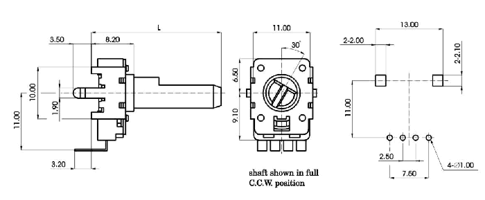 R1116N-_D1-, Rotary Potentiometers 11 mm