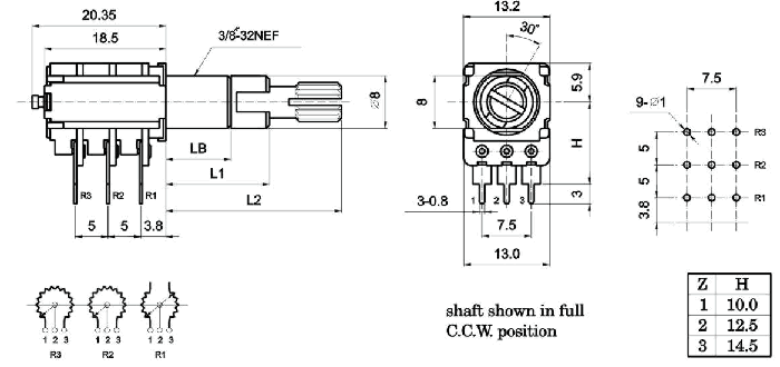 R12C_G-_A_-, Rotary Potentiometers 12 mm