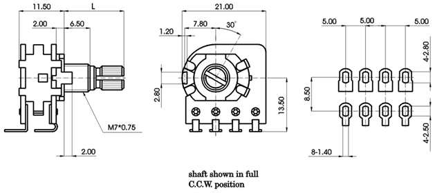 R1610K-_B1-, Rotary Potentiometers 16 mm