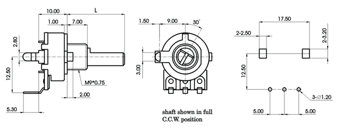 R1612N-_D1-, Rotary Potentiometers 16 mm