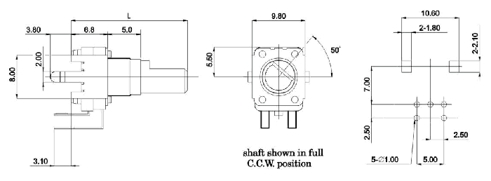 R0905G-_D1-, Rotary Potentiometers 9 mm