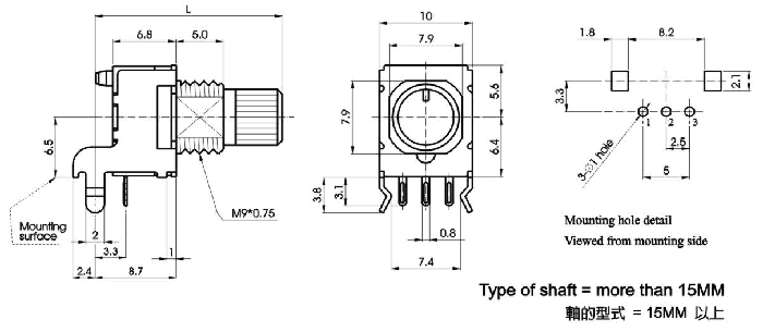 R0912N-_A1-, Rotary Potentiometers 9 mm