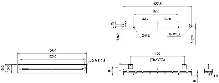 S0091N-xyz-, Slide Potentiometers 16 mm