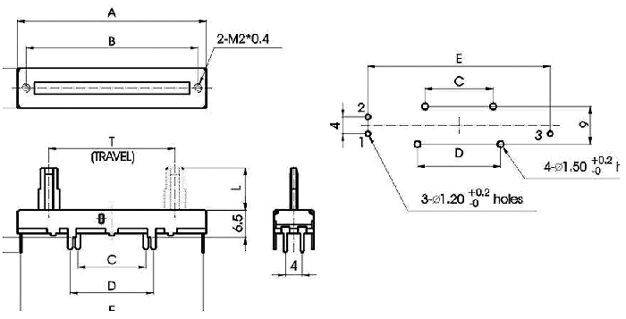 S__33N-_A4-, Slide Potentiometers, 9,5 mm