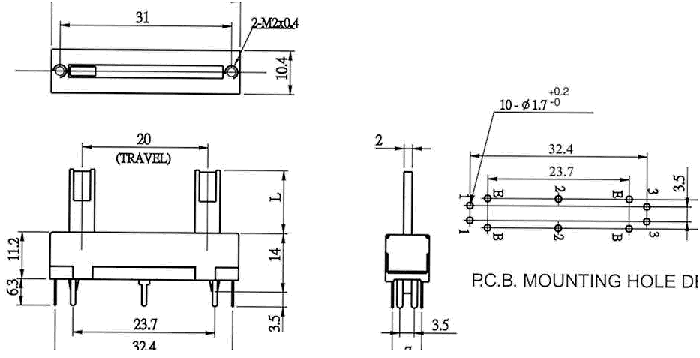 C20L_G-_A1-, Slide Potentiometers