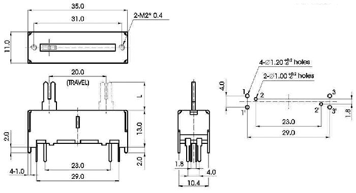 S2006G-_A1-, Slide Potentiometers