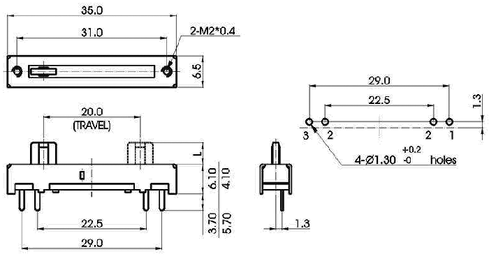 S0510Q-1A1-, Slide Potentiometers