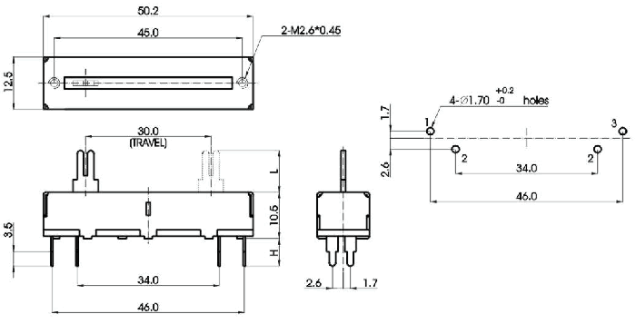 S3001N-___-, Slide Potentiometers