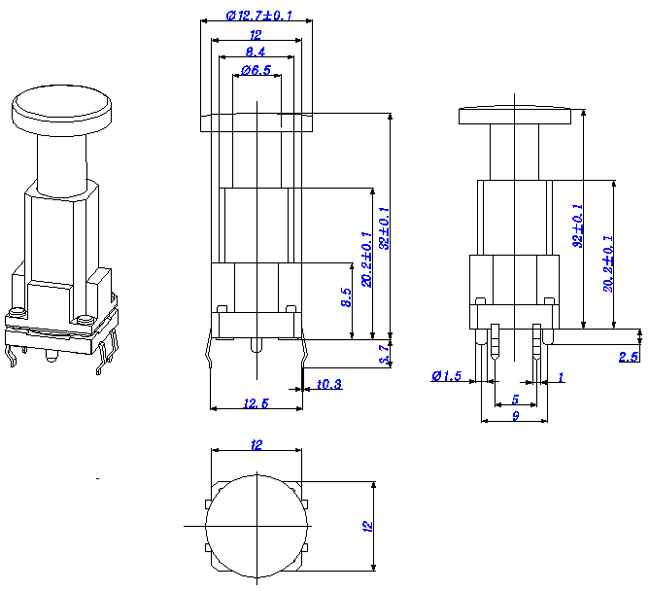 TWS12320 washing machine water tap, Tact Switch